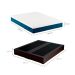 Cama Box King Joe Revestimento Sintético Preto com Colchão Guldi Mola Ensacada Original Macio (25x193x203) Azul e Branco