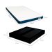 Cama Box King Joe Suede Preto com Colchão Guldi Duplo Plus D28 (16x193x203) Branco e Azul