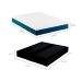 Cama Box King Joe Suede Preto com Colchão Guldi Mola Ensacada Original Firme (25x193x203) Azul e Branco