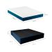 Cama Box King Martin Linho Azul Marinho com Colchão Guldi Mola Ensacada Original Macio (25x193x203) Azul e Branco