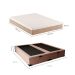 Cama Box King Martin Linho Cru com Colchão Guldi Massageador Quântico Molas Ensacadas (30x193x203) Branco e Bege