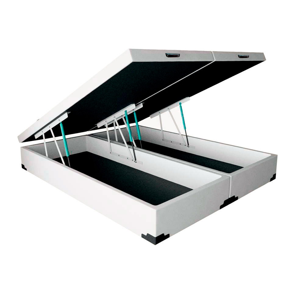 Cama Box King Martin Revestimento Sintético Branco com Colchão Guldi Dream Mola Ensacada (30x193x203) Cinza e Branco