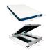 Cama Box King Martin Revestimento Sintético Branco com Colchão Guldi Duplo Plus D28 (16x193x203) Branco e Azul