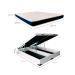 Cama Box King Martin Revestimento Sintético Branco com Colchão Guldi Espuma D28 Duplo 12cm (12x193x203) Azul e Branco
