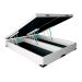 Cama Box King Martin Revestimento Sintético Branco com Colchão Guldi Espuma D28 Duplo 12cm (12x193x203) Azul e Branco