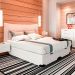 Cama Box King Martin Revestimento Sintético Branco com Colchão Guldi Espuma D28 Duplo 12cm (12x193x203) Azul e Branco