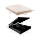 Cama Box King Martin Revestimento Sintético Preto com Colchão Guldi Massageador Quântico Molas Ensacadas (30x193x203) Branco e Bege