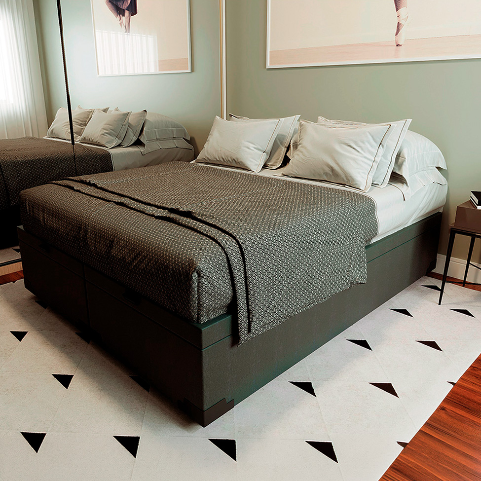 Cama Box King Martin Suede Grafite com Colchão Guldi Dream Mola Ensacada (30x193x203) Cinza e Branco