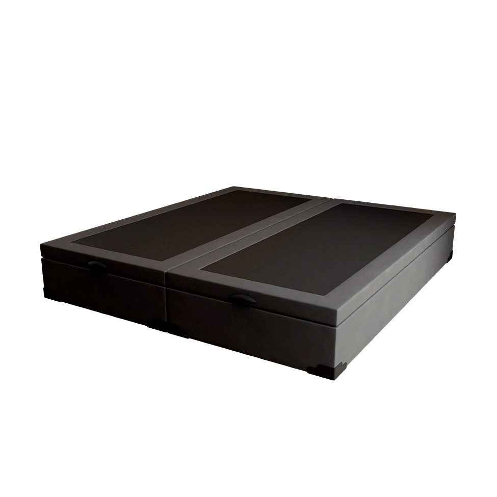 Cama Box King Martin Suede Grafite com Colchão Guldi Dream Mola Ensacada (30x193x203) Cinza e Branco