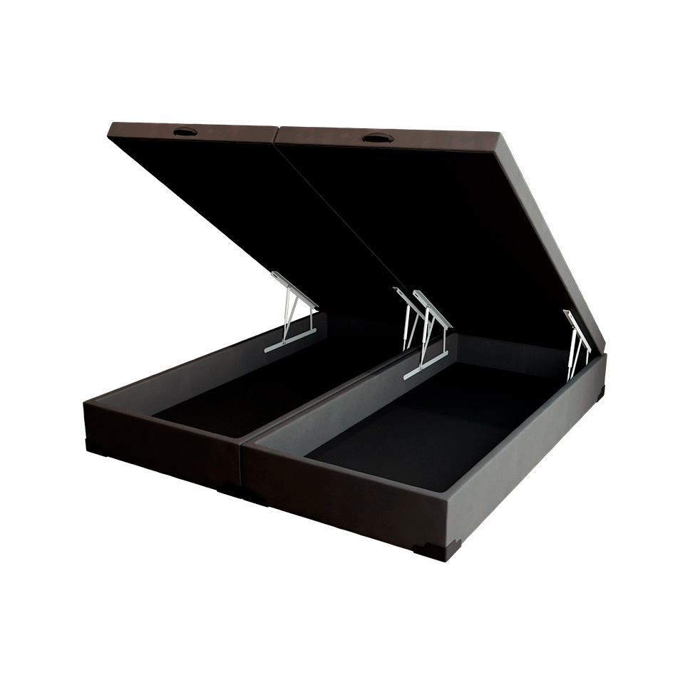 Cama Box King Martin Suede Grafite com Colchão Guldi Dream Mola Ensacada (30x193x203) Cinza e Branco