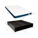 Cama Box King Martin Suede Preto com Colchão Guldi Duplo Plus D28 (16x193x203) Branco e Azul