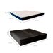 Cama Box King Martin Suede Preto com Colchão Guldi Espuma D28 Duplo 12cm (12x193x203) Azul e Branco