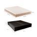 Cama Box King Martin Suede Preto com Colchão Guldi Massageador Quântico Molas Ensacadas (30x193x203) Branco e Bege