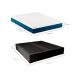 Cama Box King Martin Suede Preto com Colchão Guldi Mola Ensacada Original Macio (25x193x203) Azul e Branco