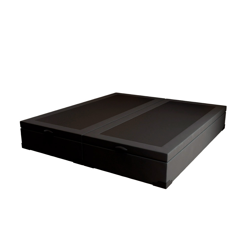 Cama Box King Martin Suede Preto com Colchão Guldi Mola Ensacada Original Macio (25x193x203) Azul e Branco