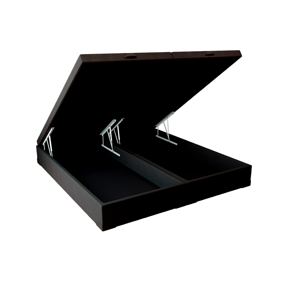 Cama Box King Martin Suede Preto com Colchão Guldi Mola Ensacada Original Macio (25x193x203) Azul e Branco