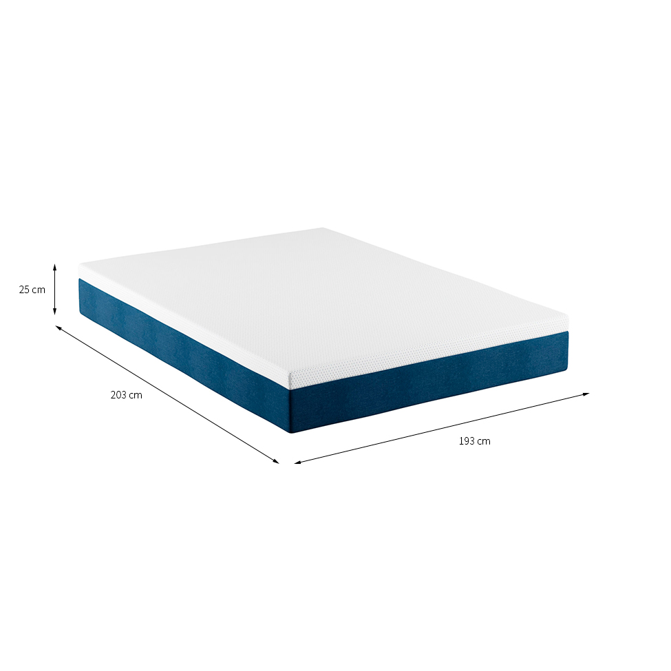 Cama Box King com Colchão Mola Ensacada Firme Guldi Natural e Azul