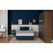Cama Box King com Guarda Objetos Azul com Colchão Guldi Dream Mola Ensacada (30x193x203) Cinza e Branco