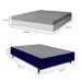 Cama Box Queen Azul com Colchão Guldi Dream Mola Ensacada (30x158x198) Cinza e Branco
