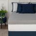 Cama Box Queen Azul com Colchão Guldi Dream Mola Ensacada (30x158x198) Cinza e Branco