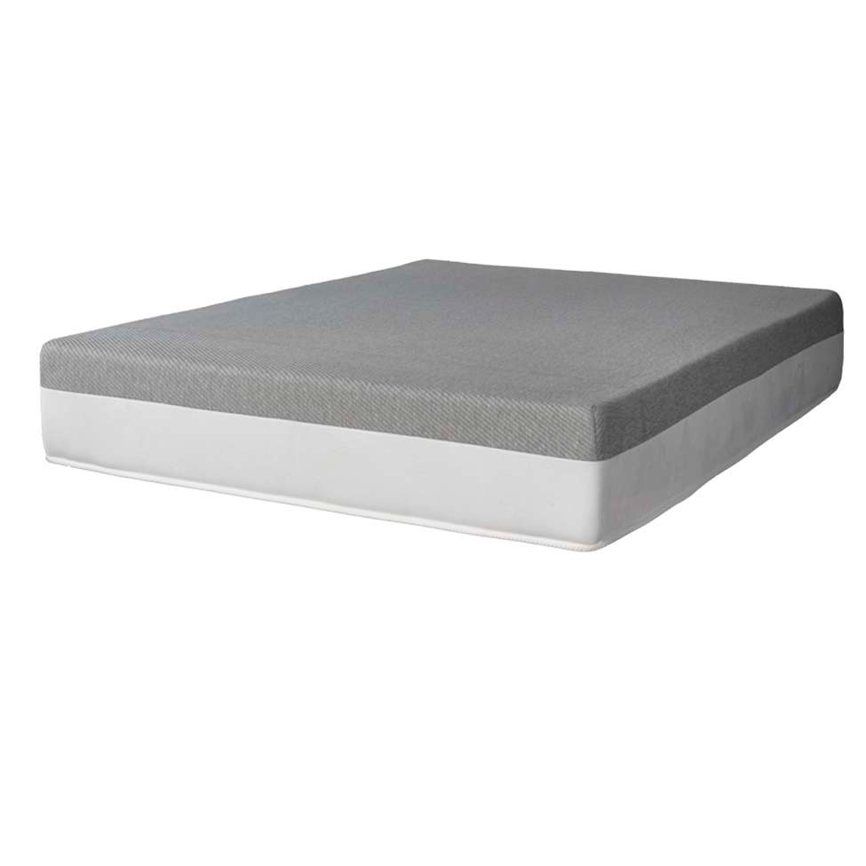 Cama Box Queen Bege com Colchão Guldi Dream Mola Ensacada (30x158x198) Cinza e Branco