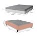 Cama Box Queen Bege com Colchão Guldi Dream Mola Ensacada (30x158x198) Cinza e Branco