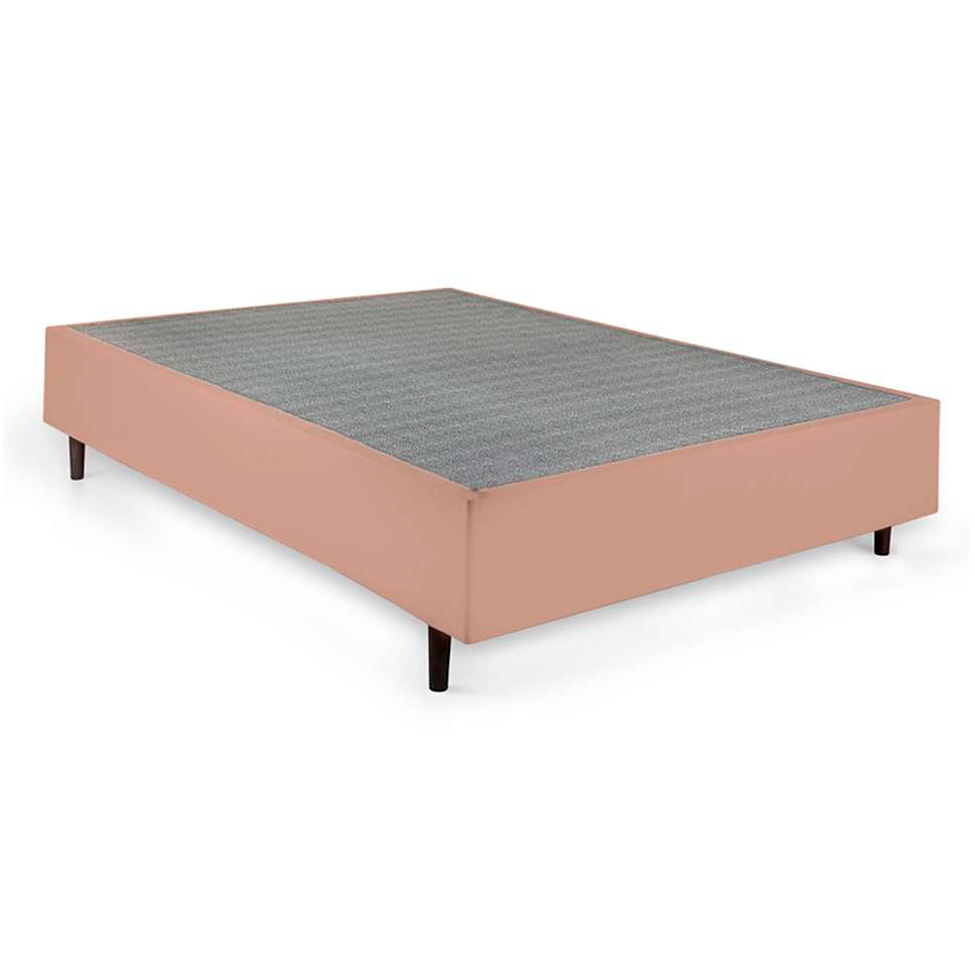 Cama Box Queen Bege com Colchão Guldi Dream Mola Ensacada (30x158x198) Cinza e Branco