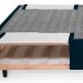 Cama Box Queen Com Guarda Objetos Azul com Colchão Guldi Dream Mola Ensacada (30x158x198) e 2 Travesseiros Guldi Dream Branco e Azul