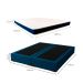 Cama Box Queen Joe Linho Azul Marinho com Colchão Guldi Espuma D28 Duplo 12cm (12x158x198) Azul e Branco