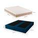 Cama Box Queen Joe Linho Azul Marinho com Colchão Guldi Massageador Quântico Molas Ensacadas (30x158x198) Branco e Bege