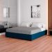 Cama Box Queen Joe Linho Azul Marinho com Colchão Guldi Mola Ensacada Original Firme (25x158x198) Azul e Branco