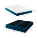 Cama Box Queen Joe Linho Azul Marinho com Colchão Guldi Mola Ensacada Original Firme (25x158x198) Azul e Branco