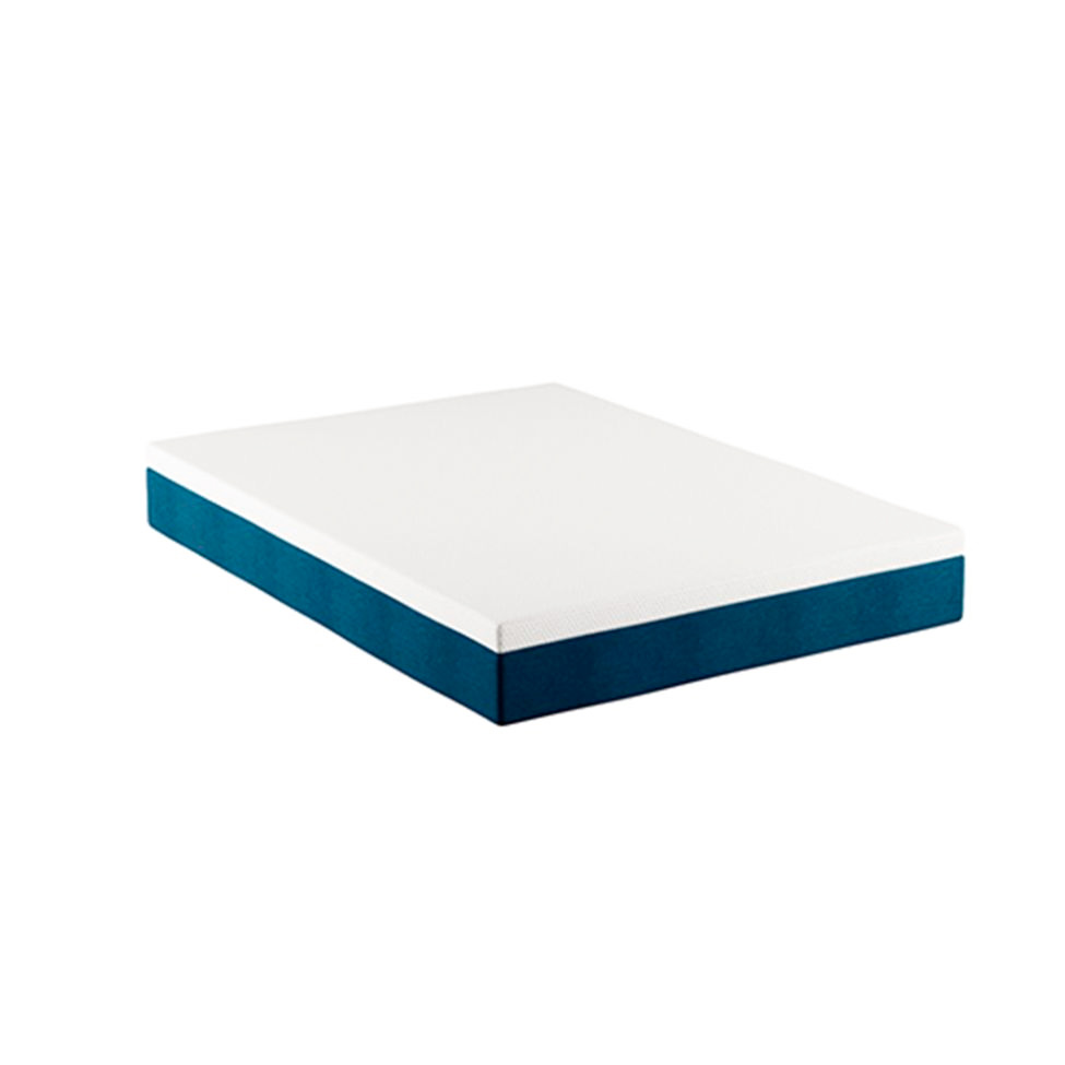 Cama Box Queen Joe Linho Azul Marinho com Colchão Guldi Mola Ensacada Original Firme (25x158x198) Azul e Branco