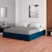 Cama Box Queen Joe Linho Azul Marinho com Colchão Guldi Mola Ensacada Original Macio (25x158x198) Azul e Branco