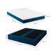 Cama Box Queen Joe Linho Azul Marinho com Colchão Guldi Mola Ensacada Original Macio (25x158x198) Azul e Branco