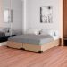 Cama Box Queen Joe Linho Bege com Colchão Guldi Massageador Quântico Molas Ensacadas (30x158x198) Branco e Bege