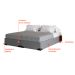 Cama Box Queen Joe Linho Cinza com Colchão Guldi Dream Mola Ensacada (30x158x198) Cinza e Branco