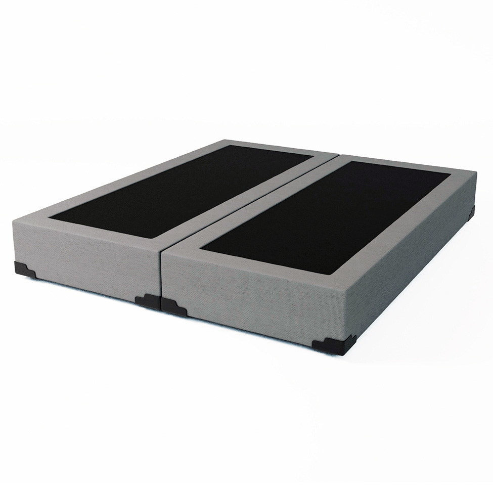 Cama Box Queen Joe Linho Cinza com Colchão Guldi Dream Mola Ensacada (30x158x198) Cinza e Branco