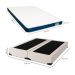 Cama Box Queen Joe Linho Cru com Colchão Guldi Duplo Plus D28 (16x158x198) Branco e Azul