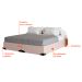 Cama Box Queen Joe Linho Cru com Colchão Guldi Espuma D28 Duplo 12cm (12x158x198) Azul e Branco