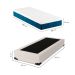 Cama Box Queen Joe Linho Cru com Colchão Guldi Mola Ensacada Original Firme (25x88x188) Azul e Branco