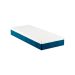 Cama Box Queen Joe Linho Cru com Colchão Guldi Mola Ensacada Original Firme (25x88x188) Azul e Branco