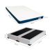 Cama Box Queen Joe Revestimento Sintético Branco com Colchão Guldi Duplo Plus D28 (16x158x198) Branco e Azul