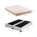 Cama Box Queen Joe Revestimento Sintético Branco com Colchão Guldi Massageador Quântico Molas Ensacadas (30x158x198) Branco e Bege