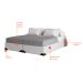 Cama Box Queen Joe Revestimento Sintético Branco com Colchão Guldi Mola Ensacada Original Firme (25x158x198) Azul e Branco