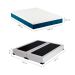Cama Box Queen Joe Revestimento Sintético Branco com Colchão Guldi Mola Ensacada Original Firme (25x158x198) Azul e Branco