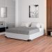 Cama Box Queen Joe Revestimento Sintético Branco com Colchão Guldi Mola Ensacada Original Macio (25x138x188) Azul e Branco
