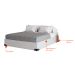 Cama Box Queen Joe Revestimento Sintético Branco com Colchão Guldi Mola Ensacada Original Macio (25x138x188) Azul e Branco