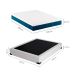 Cama Box Queen Joe Revestimento Sintético Branco com Colchão Guldi Mola Ensacada Original Macio (25x138x188) Azul e Branco