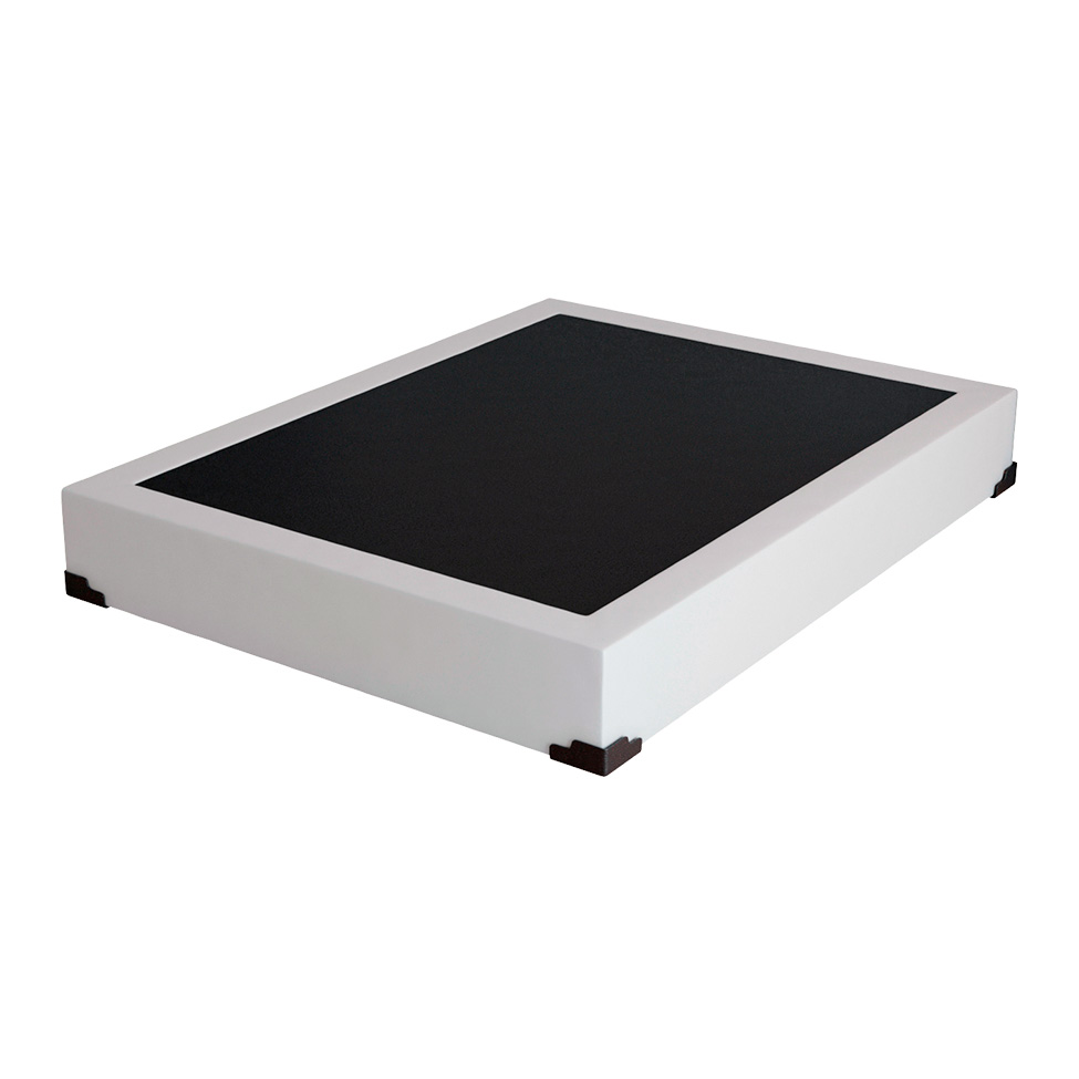 Cama Box Queen Joe Revestimento Sintético Branco com Colchão Guldi Mola Ensacada Original Macio (25x138x188) Azul e Branco